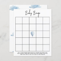 Blue hot air balloon - Baby shower bingo game