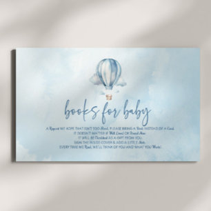Blue Hot Air Balloon Baby Shower Books For Baby Enclosure Card