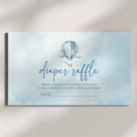 Blue Hot Air Balloon Baby Shower Diaper Raffle