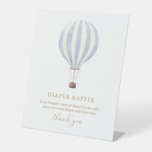 Blue Hot Air Balloon Baby Shower Diaper Raffle