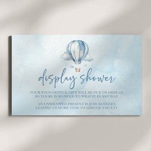 Blue Hot Air Balloon Baby Shower Display Shower Enclosure Card