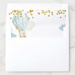 Blue Hot air balloon baby shower Envelope Liners