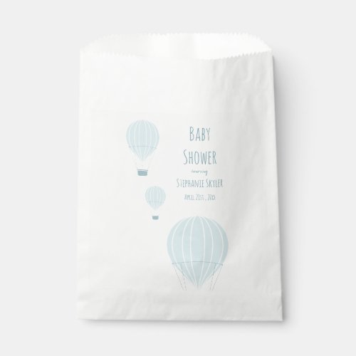 Blue Hot Air Balloon  Baby Shower Favor Bags