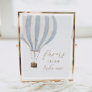 Blue Hot Air Balloon Baby Shower Favors Sign