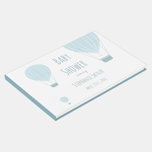 Blue Hot Air Balloon  Baby Shower Guest Book