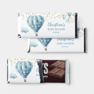 Blue Hot Air Balloon Baby Shower Hershey Bar Favors