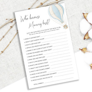 Blue Hot Air Balloon Baby Shower Knows Mommy Best