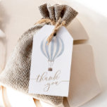Blue Hot Air Balloon Baby Shower Thank You Gift Tags<br><div class="desc">Say a special thank you to your baby shower guests with these favor tags,  featuring a watercolor hot air balloon and gold typography.</div>