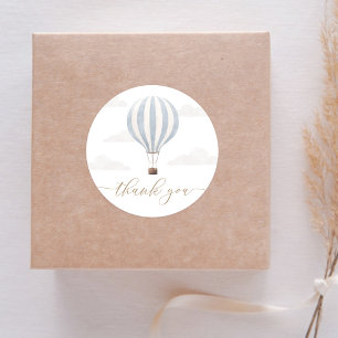 Blue Hot Air Balloon Birthday Classic Round Sticker