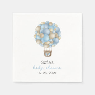 Blue Hot Air Balloon Boy Baby Shower Napkins