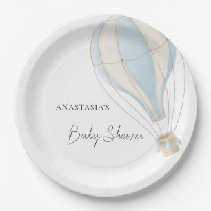 Blue Hot Air Balloon Celebration Paper Plates