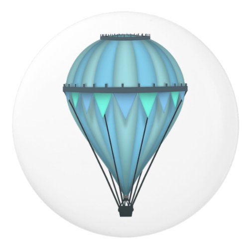 Blue Hot Air Balloon Ceramic Knob