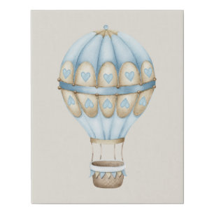Blue Hot Air Balloon for Nursery or Boy’s Room Faux Canvas Print