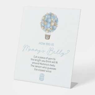Blue Hot Air Balloon How Big Is Mommy's Belly Pedestal Sign