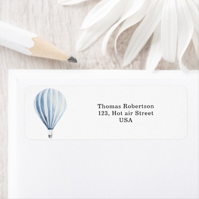 Blue hot air balloon  label (Insitu)