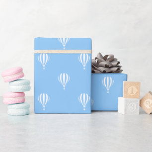 Blue Hot Air Balloon Pattern Wrapping Paper