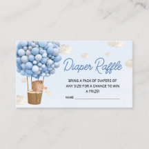 Blue Hot Air Balloon Up and Away Diaper Raffle