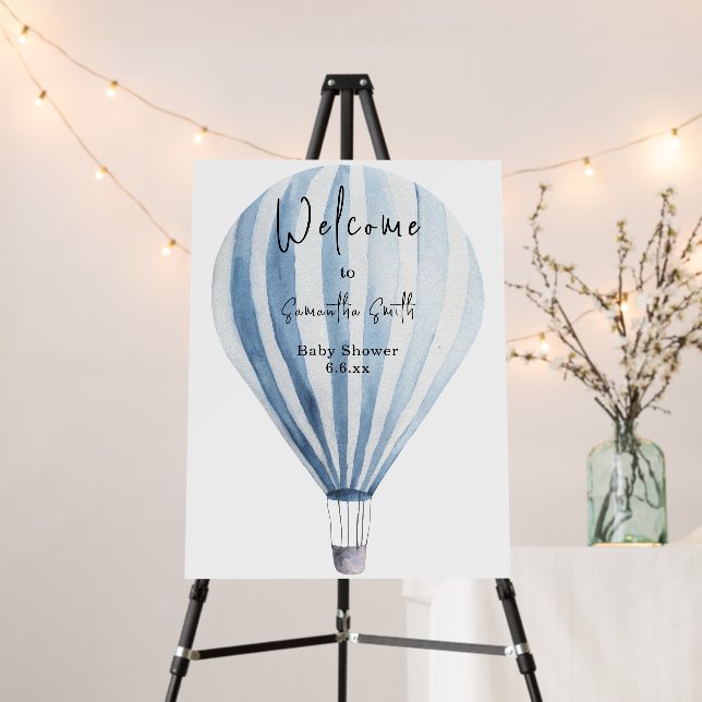 Blue hot air balloon Welcome Foam Board (In Situ (Stand))