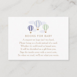 Blue Hot Air Balloons Books for Baby Enclosure Car Card