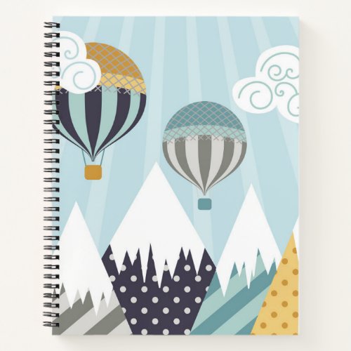 Blue Hot Air Balloons Notebook
