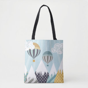 Blue Hot Air Balloons Tote Bag
