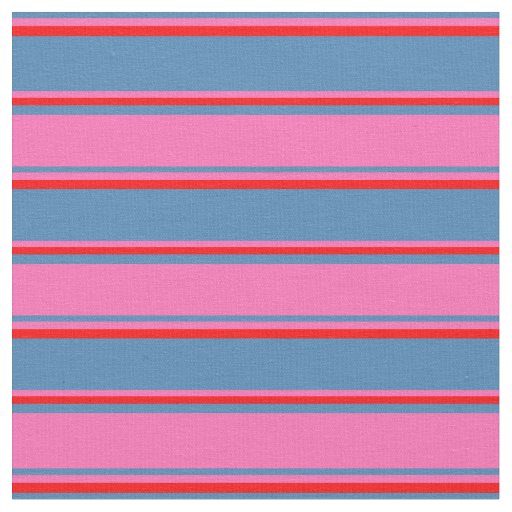 Blue, Hot Pink, and Red Colored Lines Fabric