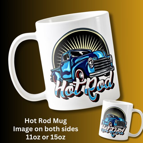 Blue Hot Rod Classic Muscle Car   Coffee Mug