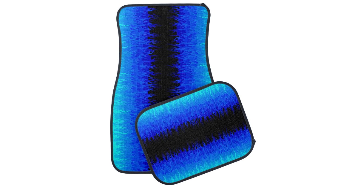 Blue Hot Rod Flames Car Floor Mat Zazzle