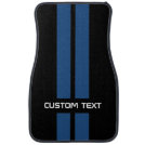 Blue Hot Rod Stripes Car Mats - with custom text Blue Hot Rod Stripes Car Mats - with custom text
