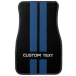 Blue Hot Rod Stripes Car Mats - With Custom Text at Zazzle