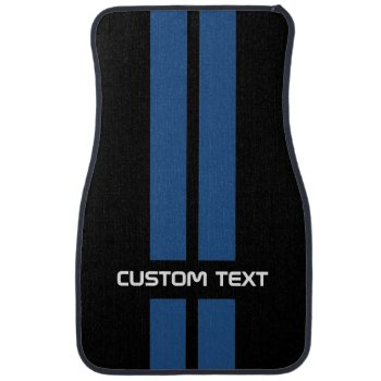 Blue Hot Rod Stripes Car Mats - With Custom Text by inkbrook at Zazzle