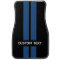 Blue Hot Rod Stripes Car Mats - with custom text