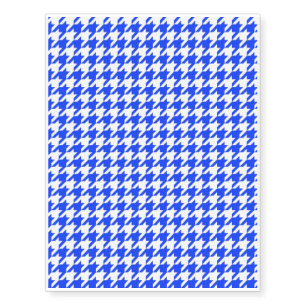 Blue Houndstooth Pattern Temporary Tattoos