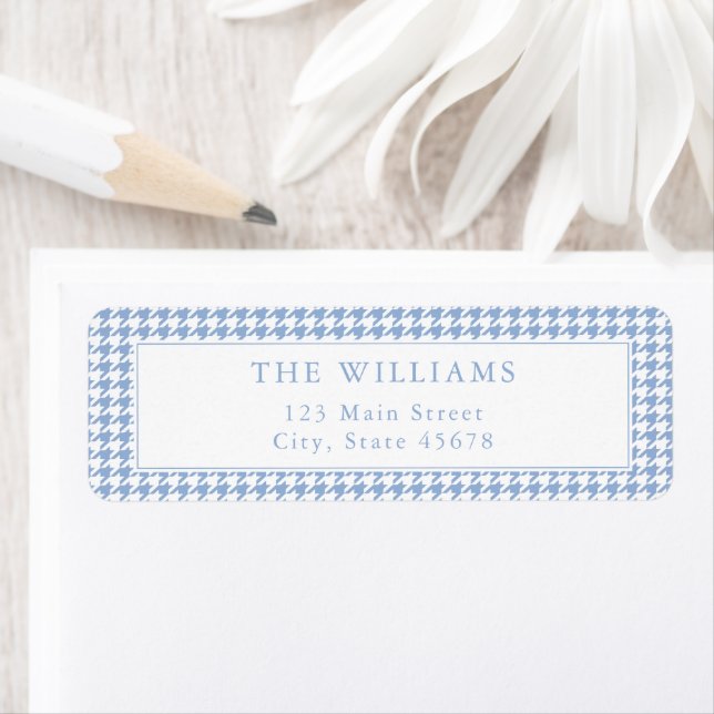 Blue Houndstooth Return Address Label (Insitu)