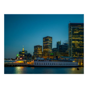 Blue Hour in the City Poster