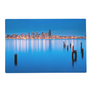 Blue hour view of downtown Seattle Placemat