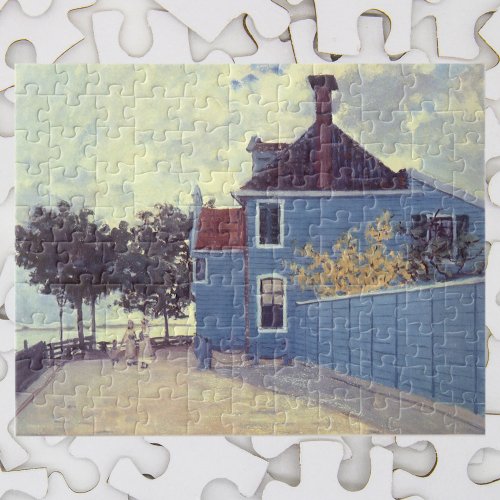 Blue House at Zaandam by Claude Monet Jigsaw Puzzle