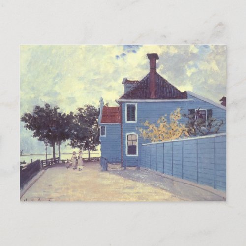 Blue House at Zaandam by Claude Monet Postcard