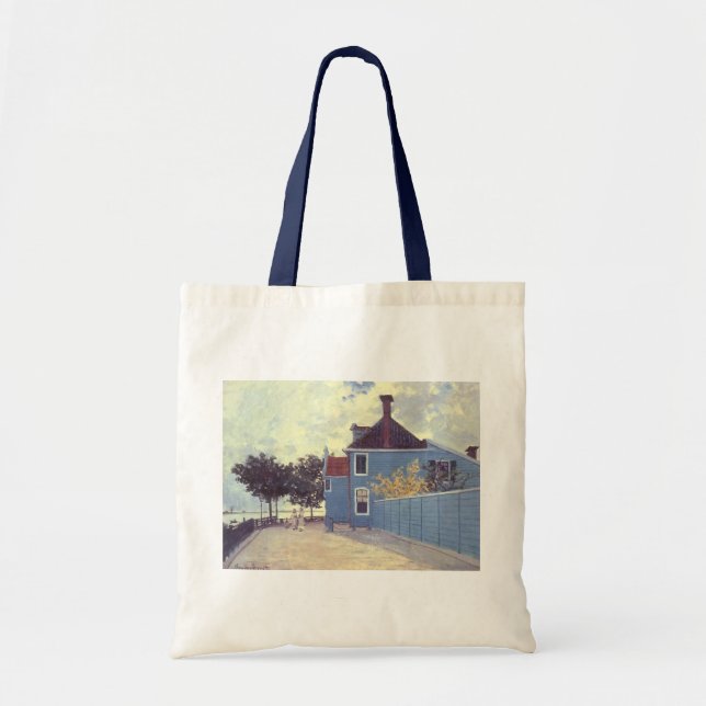 Blue House at Zaandam by Claude Monet Tote Bag (Front)