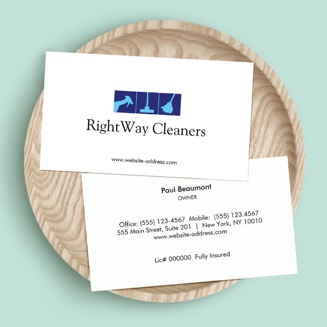 Blue House Cleaning Service Business Card (Creator Uploaded)