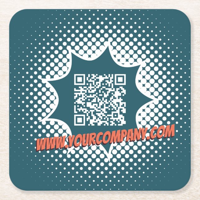 Blue House Cleaning Service Custom WWW Square Paper Coaster (Front)