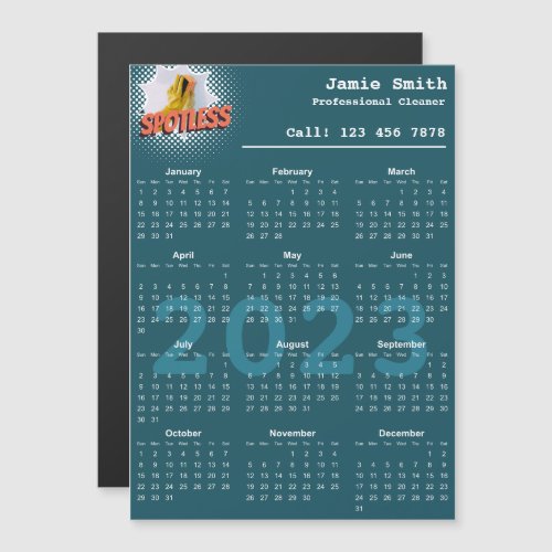 Blue House Cleaning Services 2023 Calendar Magnet