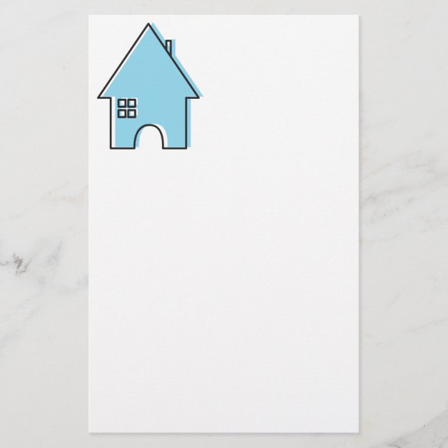 Blue House customizable Realtor stationery (Front)
