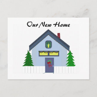 Blue House New Address Card