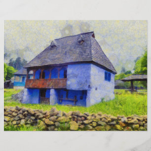 Blue house painting flyer