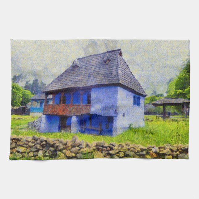Blue house painting towel (Horizontal)