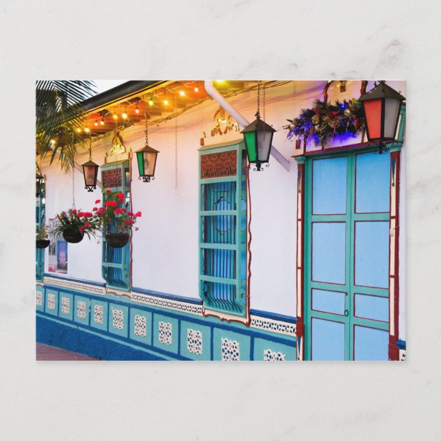 Blue house postcard (Front)