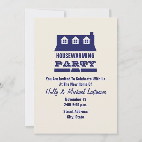 Blue Housewarming Party Invitation