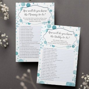 Blue "How well you know Mommy/Daddy" quiz, 2 sides