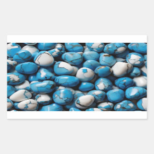 Blue howlite rectangular sticker